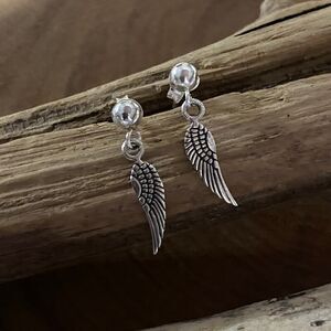 Wing Sterling Silver Drop Earrings